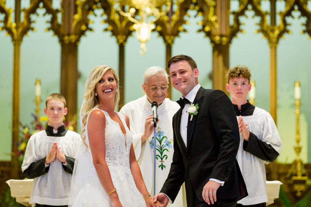 Wedding ceremony photo from St. Patrick Cathedral in Norwich, CT